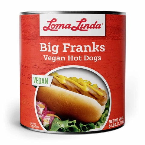Loma Linda Big Franks 1 Pack 96 oz - Vegan Hot Dogs Plant-Based Protein