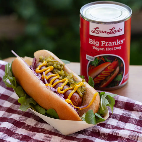 Loma Linda Big Franks Vegan Hot Dogs - Plant-Based Protein Grilled and Ready to Serve