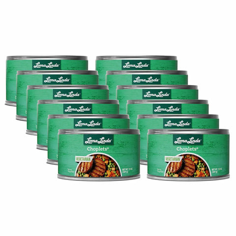 Loma Linda Choplets 13 oz 12-pack, plant-based vegetarian protein patties.