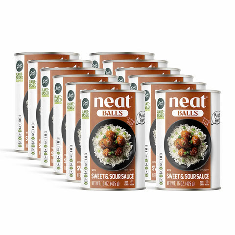 Loma Linda Neat Balls with Sweet & Sour Sauce 12 Pack 15 oz - Vegan Meatballs Plant-Based Protein