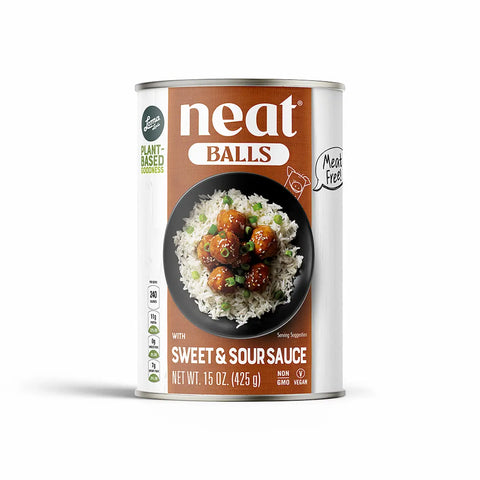 Loma Linda Neat Balls with Sweet & Sour Sauce 1 Pack 15 oz - Vegan Meatballs Plant-Based Protein