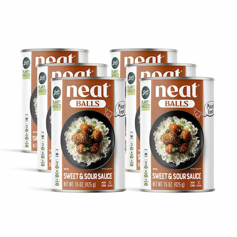 Loma Linda Neat Balls with Sweet & Sour Sauce 6 Pack 15 oz - Vegan Meatballs Plant-Based Protein