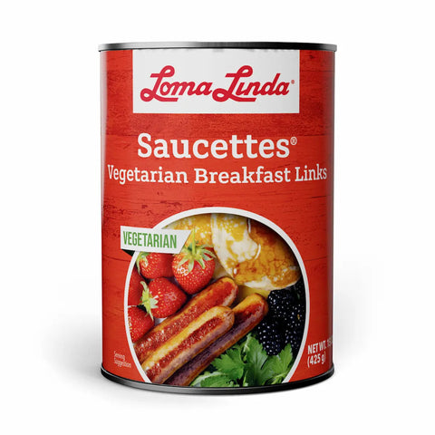 15 oz can of Saucettes - 1-pack vegetarian breakfast sausage alternative