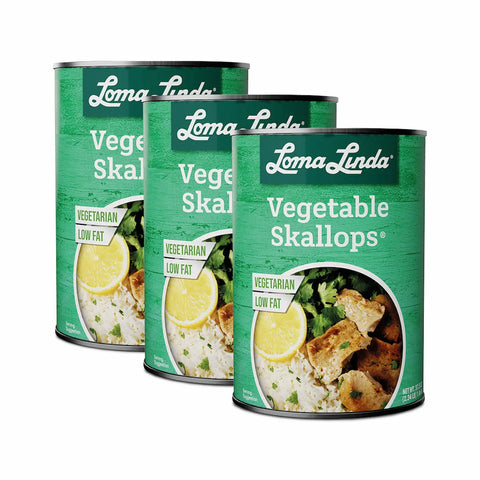 15 oz cans of Vegetable Skallops - 3-pack plant-based scallop alternative