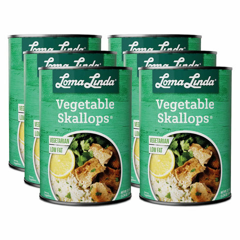 15 oz cans of Vegetable Skallops - 6-pack vegan meatless scallop alternative