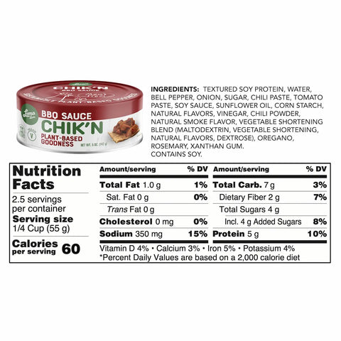 Loma Linda Chik'n BBQ - Nutrition Facts and Ingredients