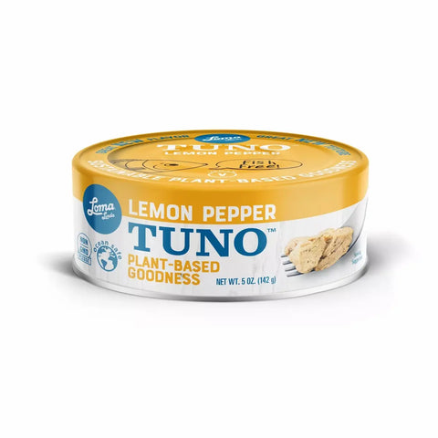 Loma Linda Lemon Pepper TUNO 5 oz 1-pack, vegan tuna alternative.