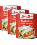 96 oz cans of Linketts - 3-pack bulk plant-based hotdog alternative