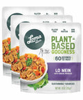 3-pack of 10 oz Lo Mein - Plant-based, vegan meal with savory noodles and authentic Asian-inspired sauce.