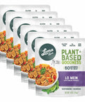 6-pack of 10 oz Lo Mein - Plant-based, vegan meal with savory noodles and authentic Asian-inspired sauce.