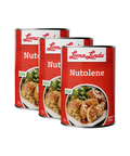 Three cans of Loma Linda Nutolene on a white background