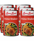 Loma Linda Prime Stakes 37.5 oz 6-pack, plant-based beef alternative.