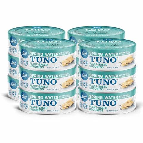 Loma Linda Spring Water TUNO 5 oz 12-pack, vegan tuna alternative.