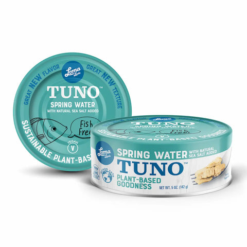 Loma Linda Spring Water TUNO 5 oz 2-pack, vegan tuna alternative.