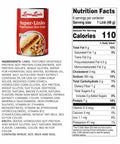 Super Links back of label showing nutritional information and ingredients list