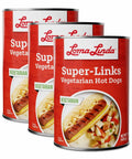 15 oz cans of Super Links - 3-pack plant-based hotdog alternative