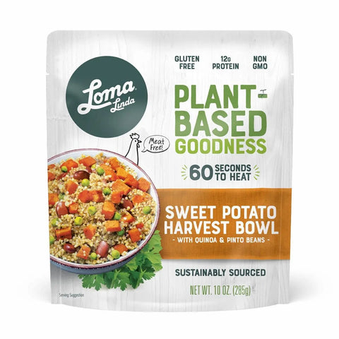 10 oz Sweet Potato Harvest Bowl - Vegan, plant-based meal with quinoa and pinto beans