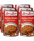 6-pack of 47 oz Swiss Stake with Gravy - Vegetarian, plant-based steak with gravy