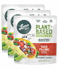 3-pack of 10 oz Taco Filling - Plant-based, gluten-free meat alternative with authentic taco seasoning