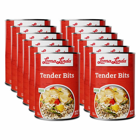 15 oz cans of Tender Bits - 12-pack vegan beef tips alternative