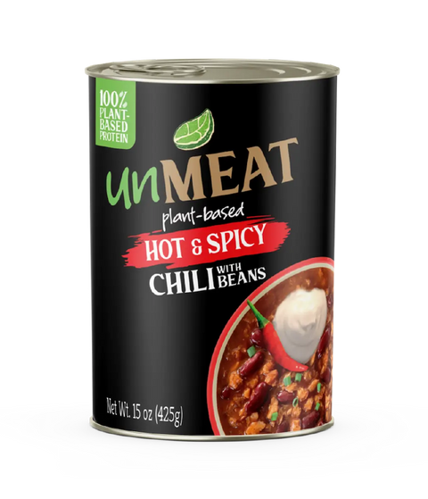 UnMeat plant-based hot and spicy chili with beans 15 oz single can