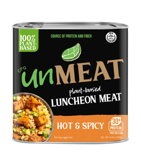 UnMeat plant-based hot and spicy luncheon meat 11.6 oz single can