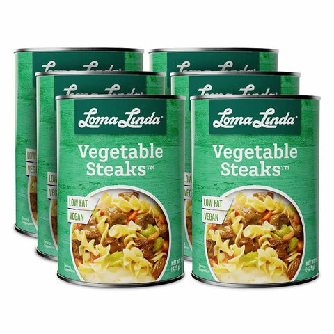 Loma Linda Vegetable Steaks 6-pack, meatless steak alternative.