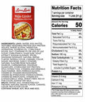 Veja-Links back of label showing nutritional information and ingredients list